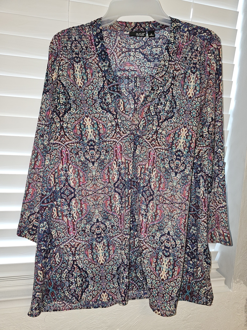ANA Women's Multicolor Paisley Print Lightweight Blouse